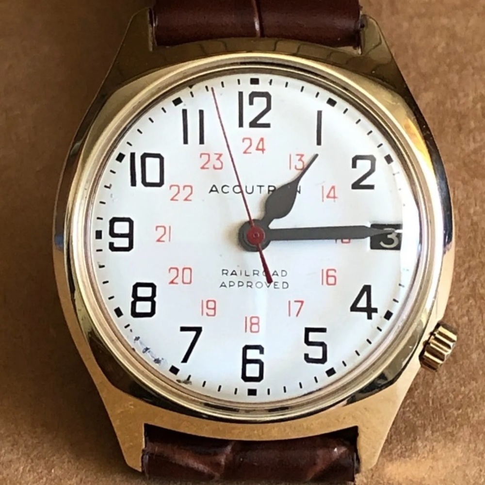 Vintage Bulova Accutron 218 Railroad Approved 14 KT Gold Filled M8 1968